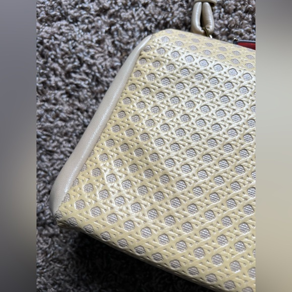 Beautiful Vintage Handbag Purse With Lucite / Bakelite Closure Rare Weave Print - Picture 2 of 16